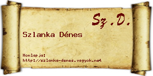 Szlanka Dénes névjegykártya
